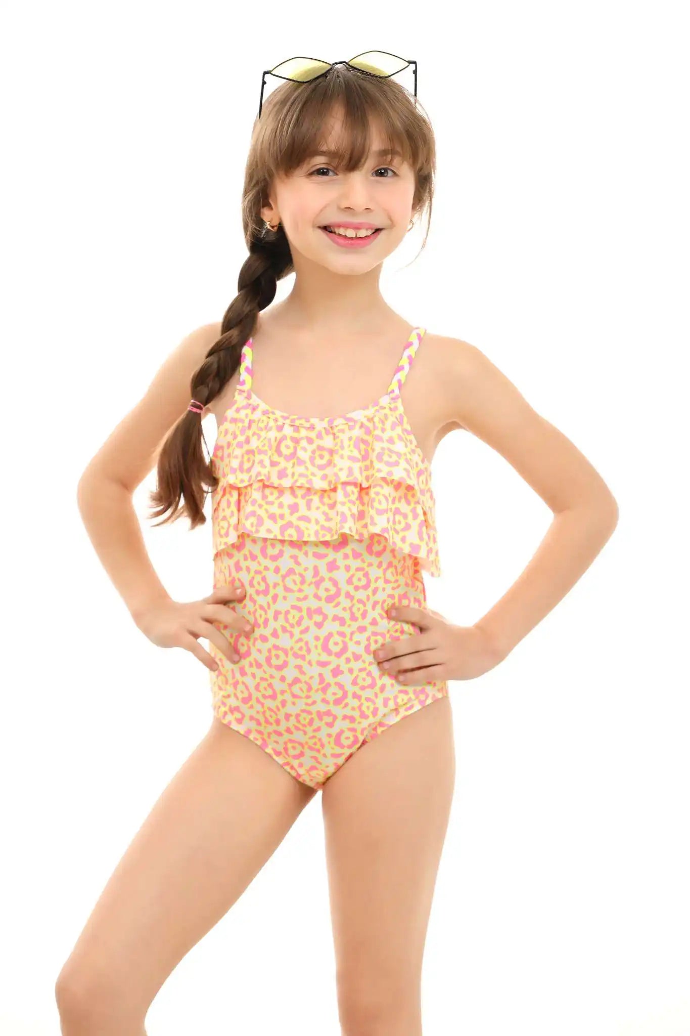Children's swimsuit with a ruffle