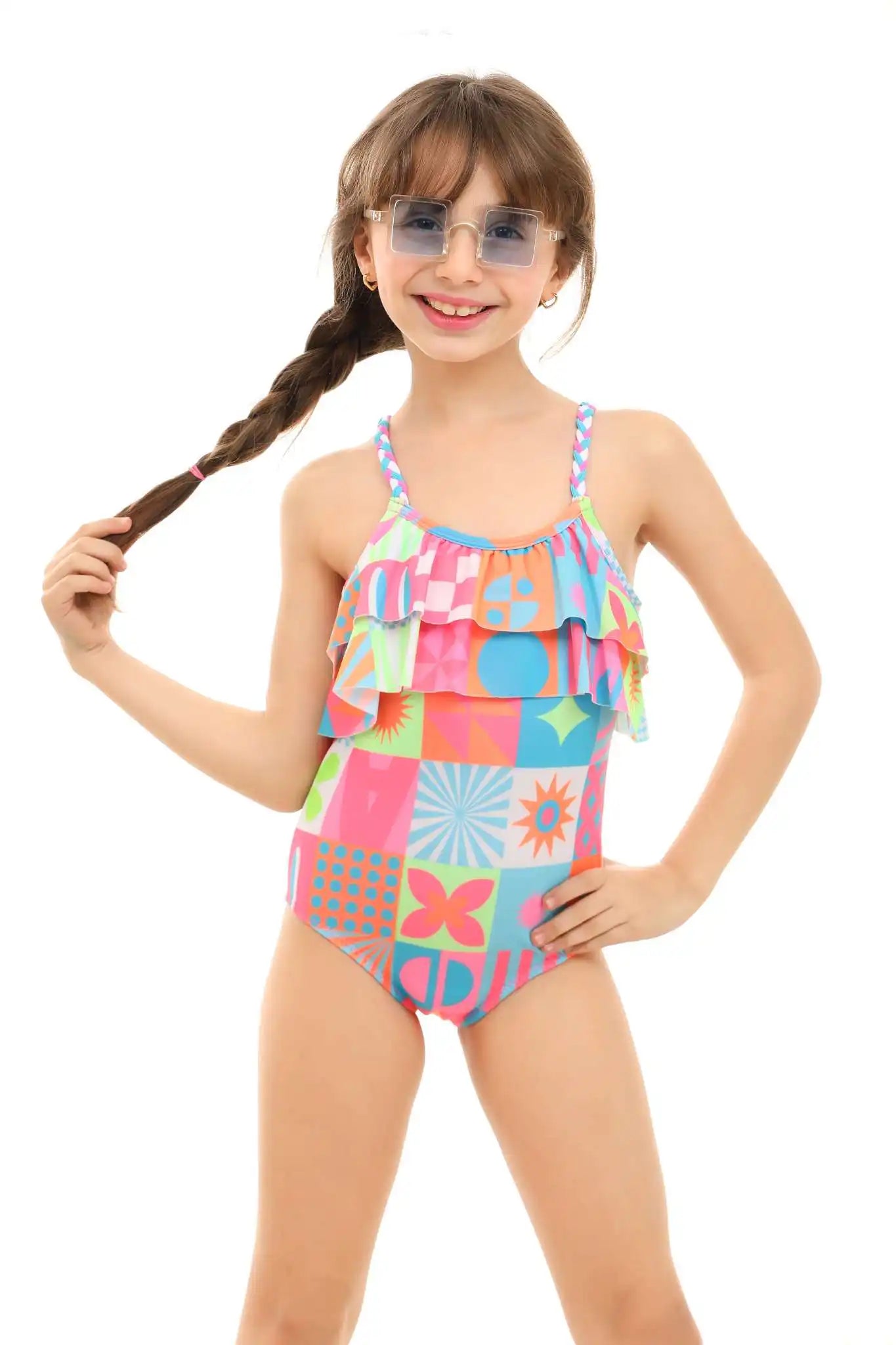 Children's swimsuit with a ruffle