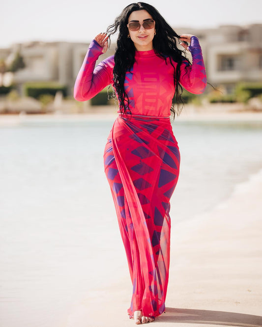 مايوه Pink &amp; Purple بوركيني | Tobay