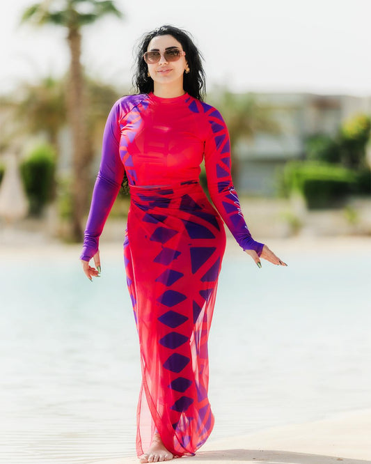 مايوه Pink &amp; Purple بوركيني | Tobay