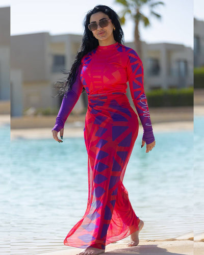 مايوه Pink &amp; Purple بوركيني | Tobay