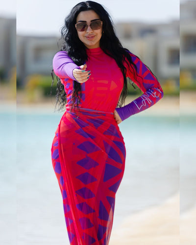 مايوه Pink &amp; Purple بوركيني | Tobay