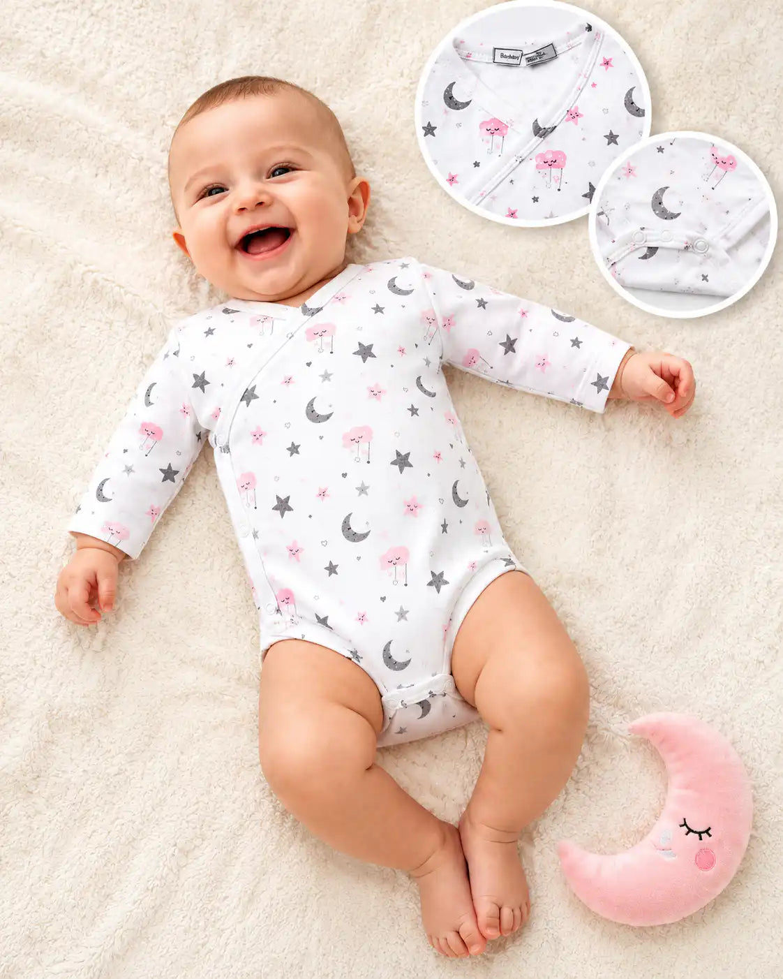 Infant long-sleeve cotton T-shirt with print | Tobay