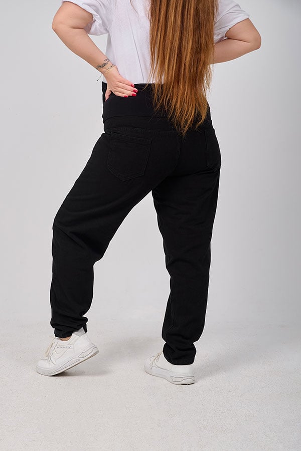 Black Boyfriend Maternity Jeans - Comfortable & Practical | Tobay