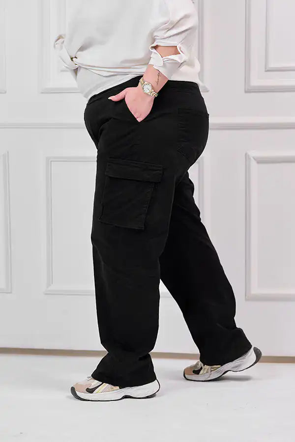 Plus Size Cargo Pants Black | Tobay