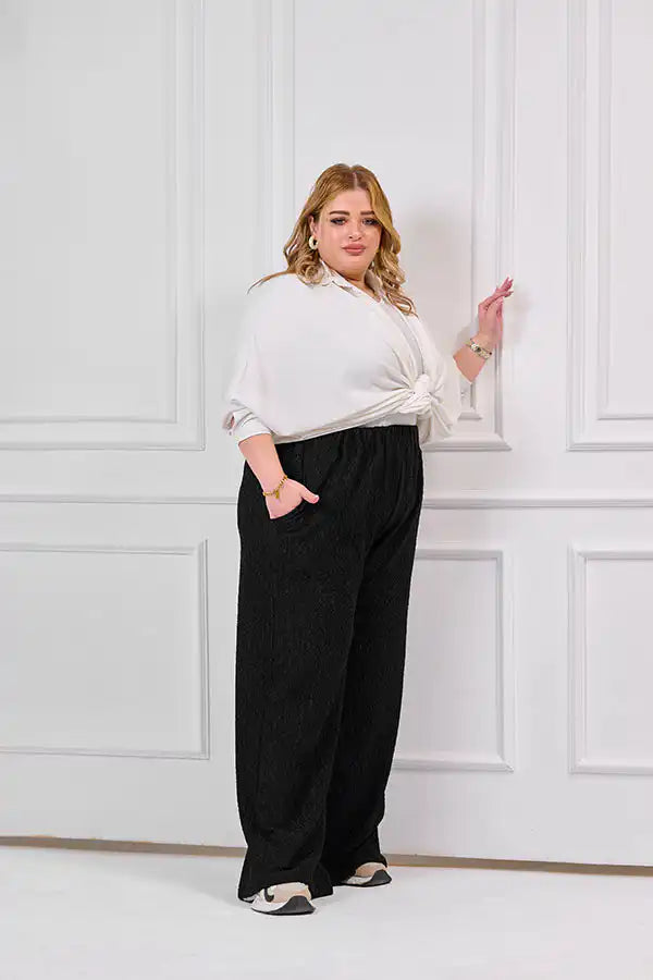 Plus Size Wide Leg Trousers - Lizabella Fabric | Tobay
