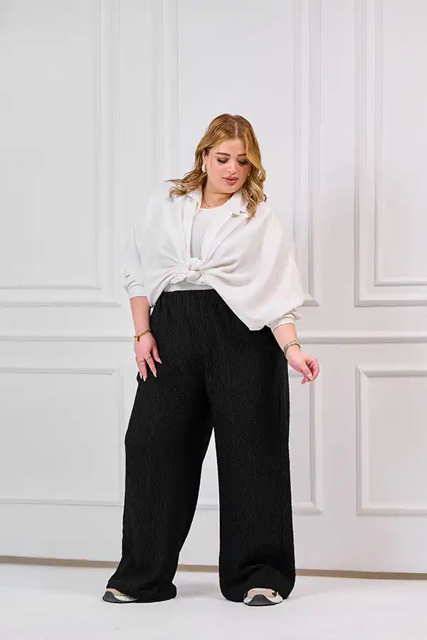 Plus Size Wide Leg Trousers - Lizabella Fabric | Tobay