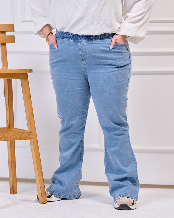 Plus Size Charleston Trousers - Light Denim | Tobay