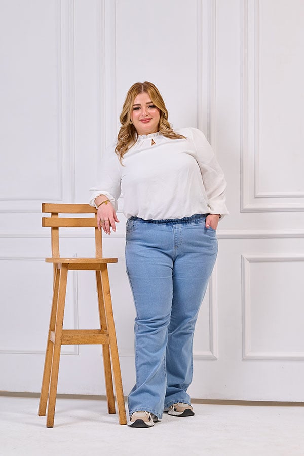Plus Size Charleston Trousers - Light Denim | Tobay
