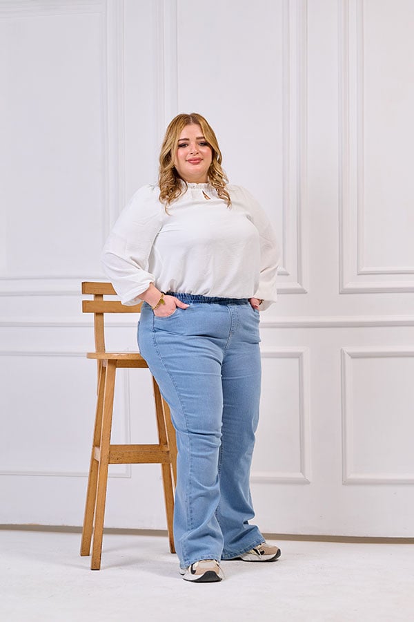 Plus Size Charleston Trousers - Light Denim | Tobay