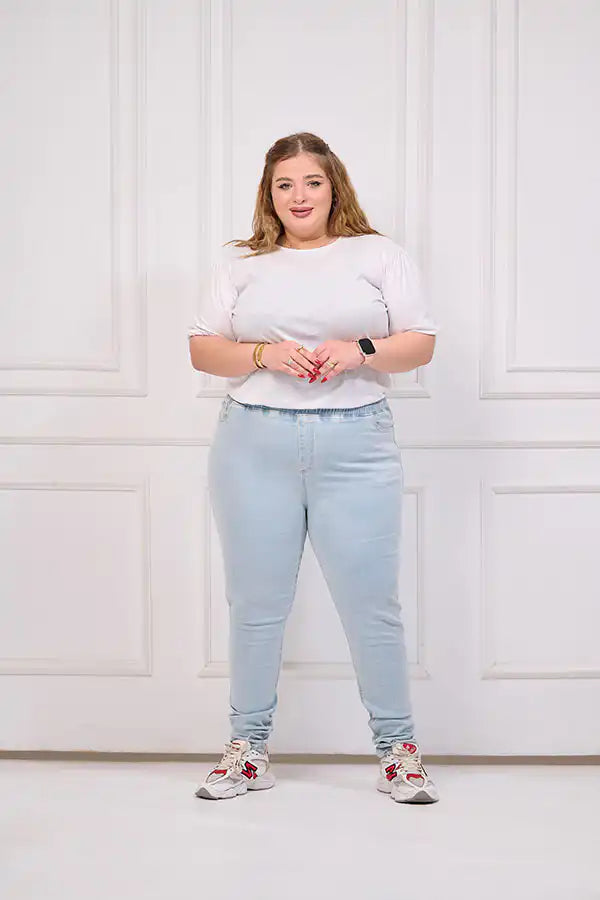 Light Wash Plus Size Skinny Jeans | Tobay