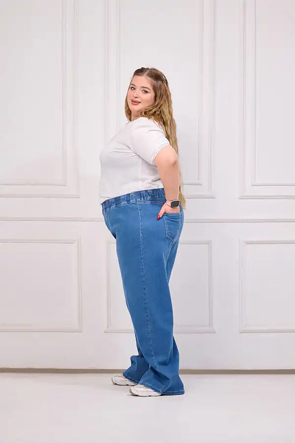 Plus Size Wide Leg Jeans - Tobay