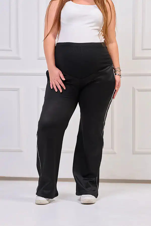Black Winter Maternity Fleece-Lined Leggings