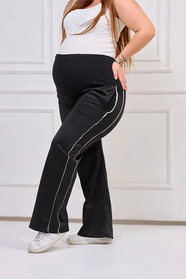 Black Winter Maternity Fleece-Lined Leggings