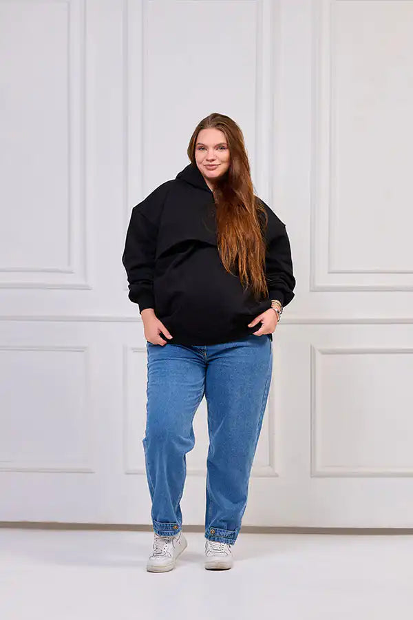 Winter Maternity & Nursing Hoodie - Black