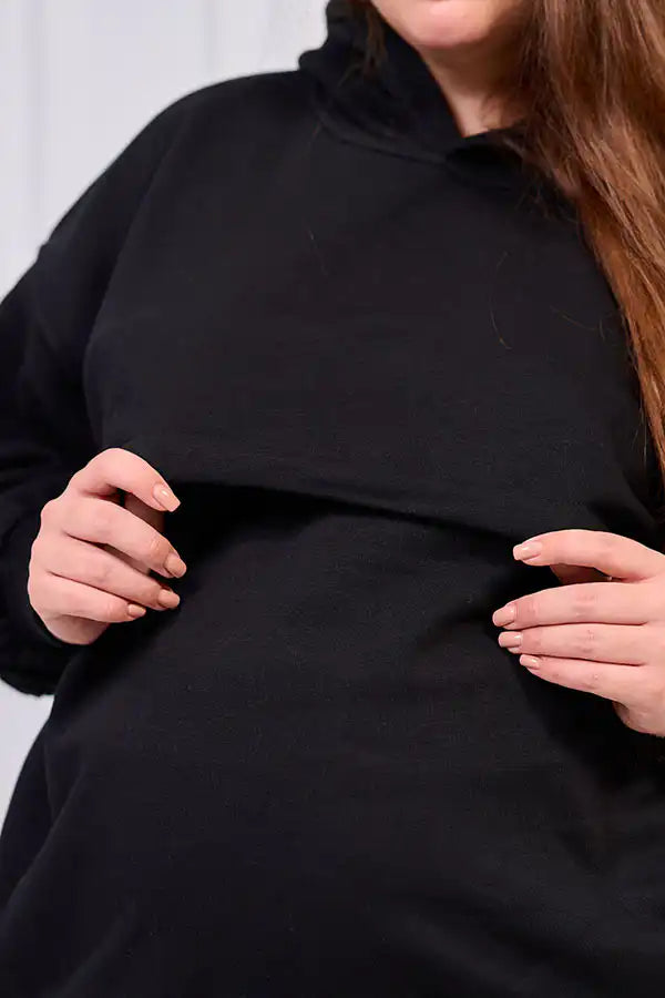Winter Maternity & Nursing Hoodie - Black