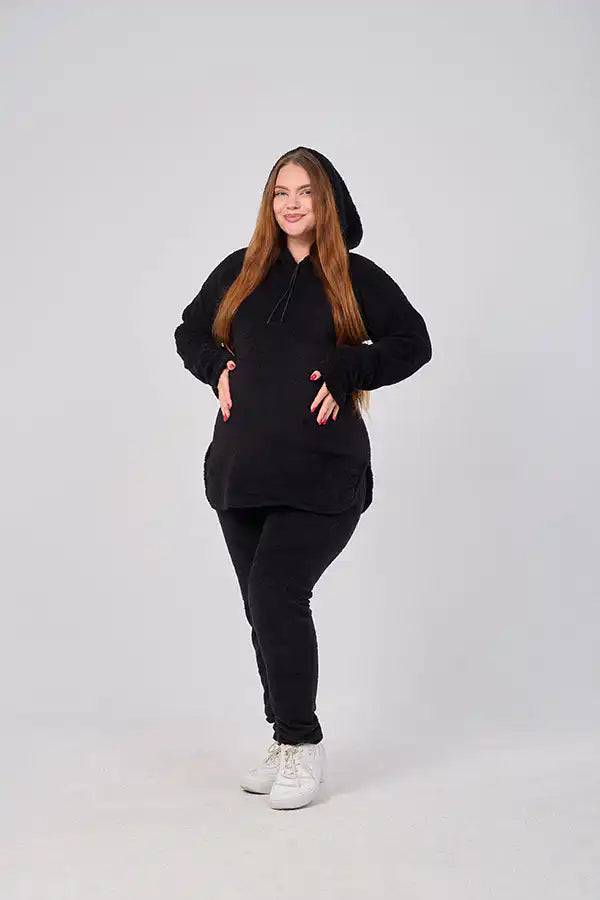 Maternity Winter Fur Suit - Black