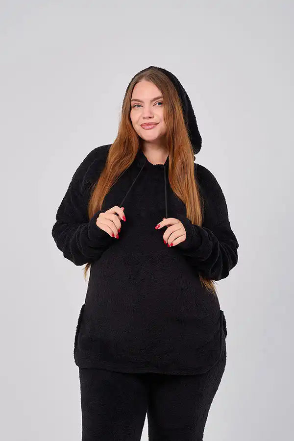 Maternity Winter Fur Suit - Black