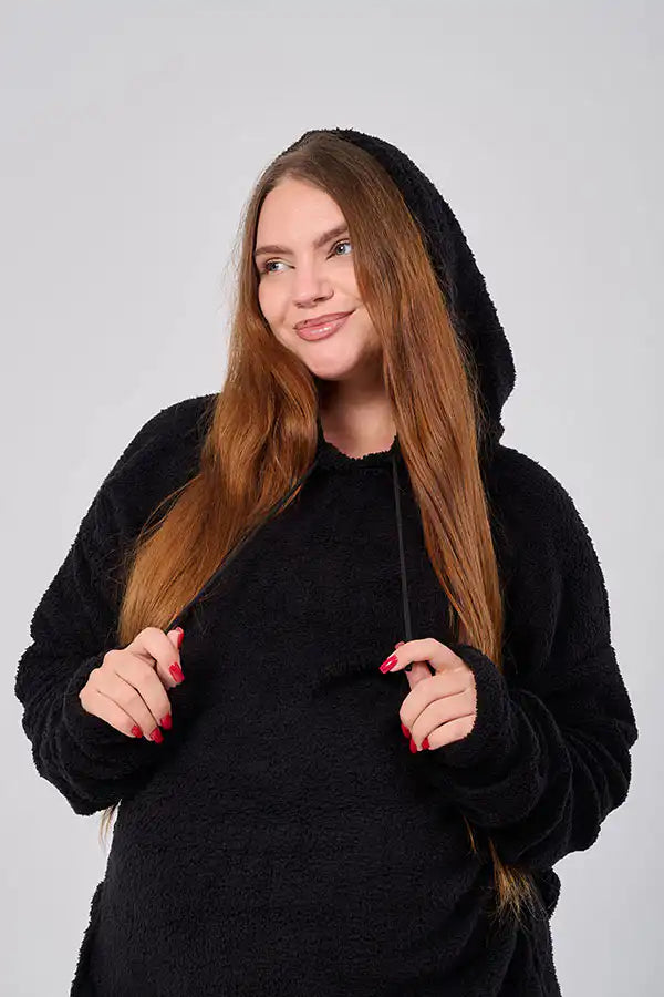Maternity Winter Fur Suit - Black