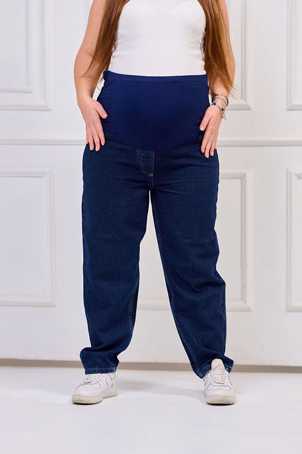 Dark Wash Boyfriend Maternity Jeans - Comfy & Chic | Tobay
