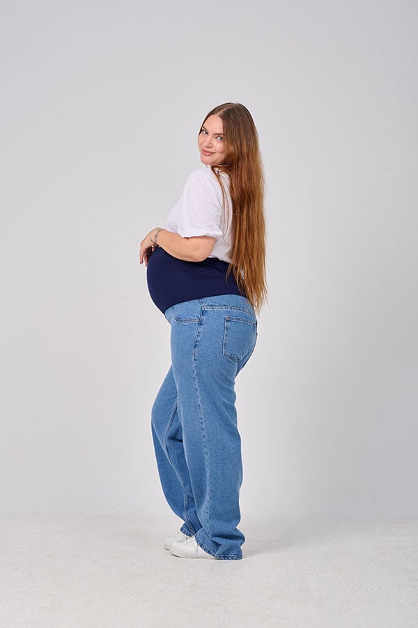 Maternity Jeans Straight Leg Mid-Rise - Comfortable & Lightweight | Tobay