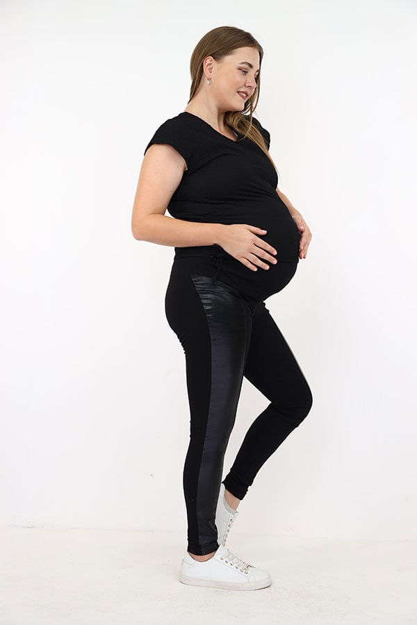 Maternity Skinny Leggings in Leather - Comfortable & Firm | Tobay