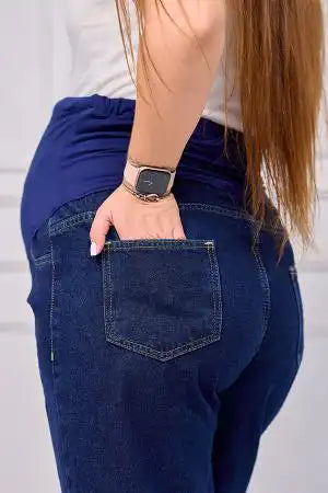 Dark Wash Wide Leg Maternity Jeans - Comfortable & Unique | Tobay