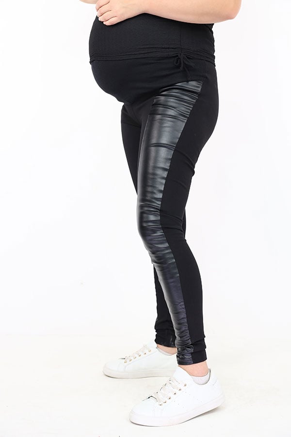 Maternity Skinny Leggings in Leather - Comfortable & Firm | Tobay
