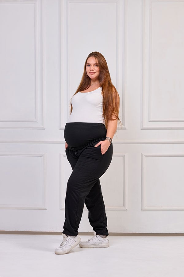 Maternity winter sweatpants - fur-lined
