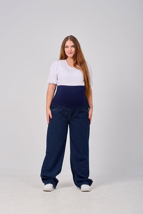 Dark Wash Straight Leg Maternity Jeans - Comfortable & Roomy | Tobay