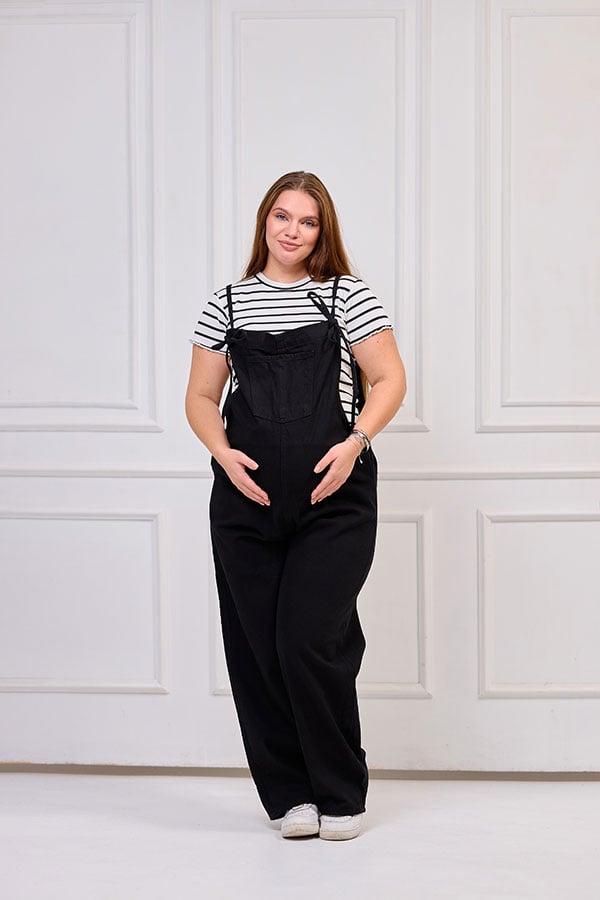 Black Denim Overalls - Tobay