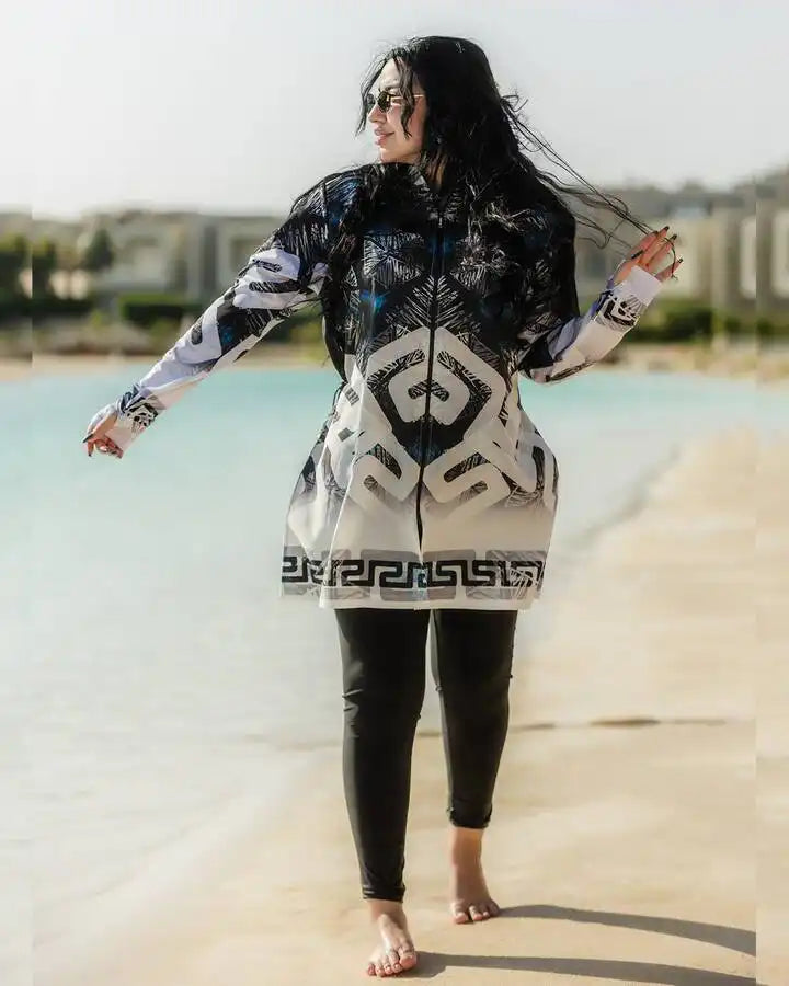 Tobay Swimsuit | Monochrome Waves