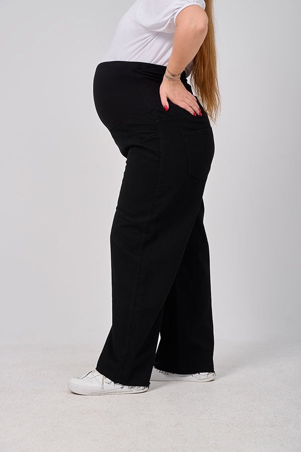 Black Wide Leg Maternity Jeans - Comfortable & Casual | Tobay