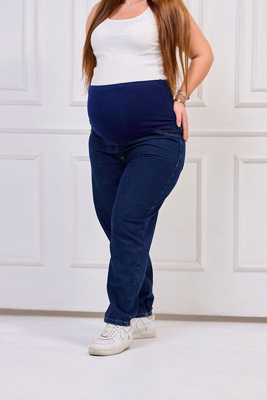 Dark Wash Boyfriend Maternity Jeans - Comfy & Chic | Tobay