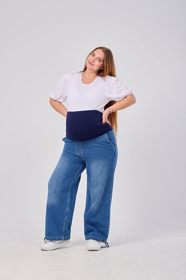 2-in-1 Wide Leg Maternity Jeans - Comfortable for Everyday Wear | Tobay