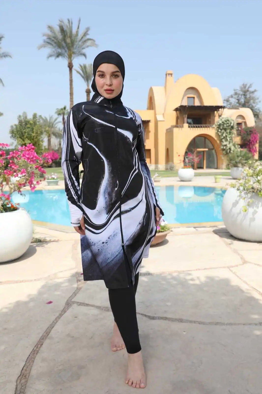 Tobay Swimsuit | Black Marble