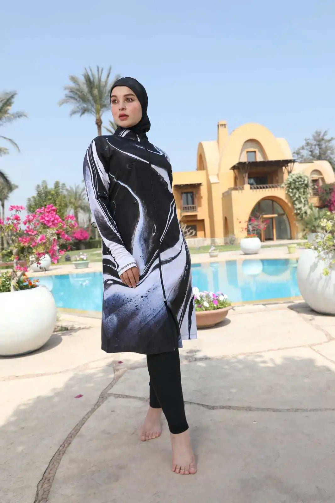 Tobay Swimsuit | Black Marble