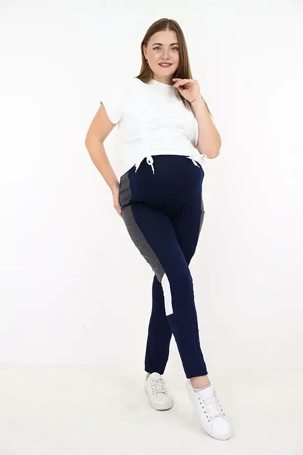 100% Pure Cotton Maternity Stretch - Navy | Tobay