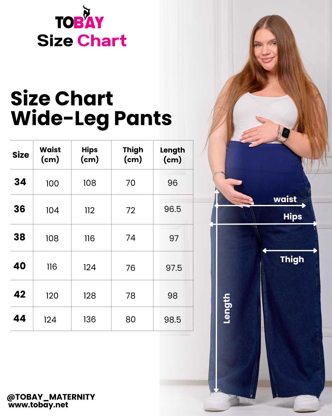 White Wide Leg Maternity Jeans - Comfortable & Stylish | Tobay