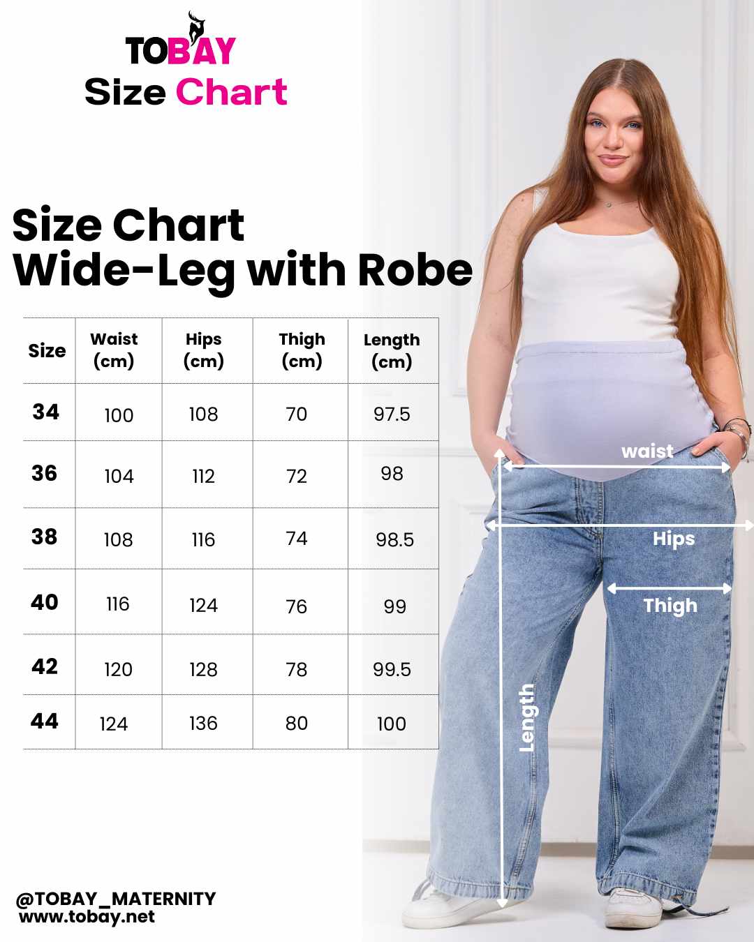 Maternity Wide-Leg Jeans 2-in-1 - Dark Wash - Practical & Unique | Tobay