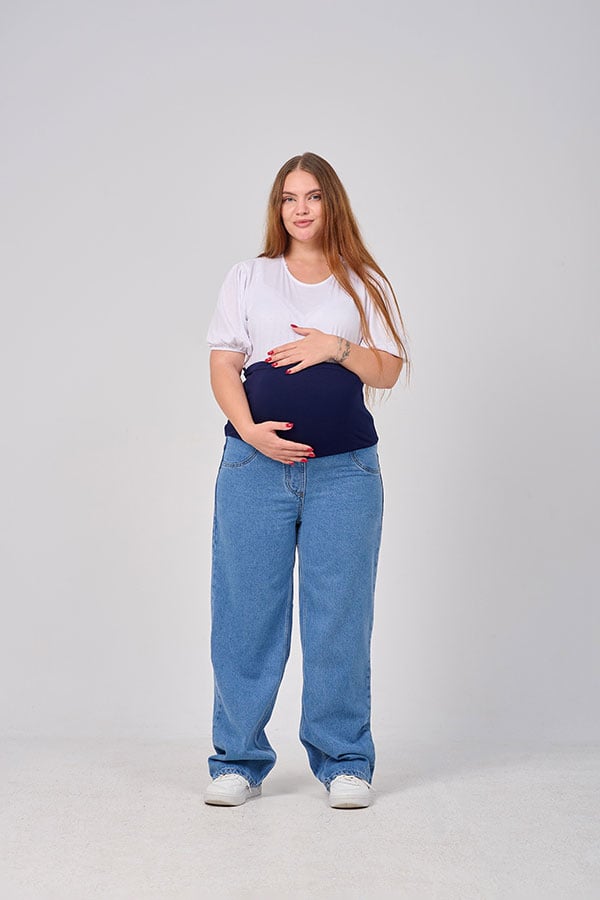 Maternity Jeans Straight Leg Mid-Rise - Comfortable & Lightweight | Tobay