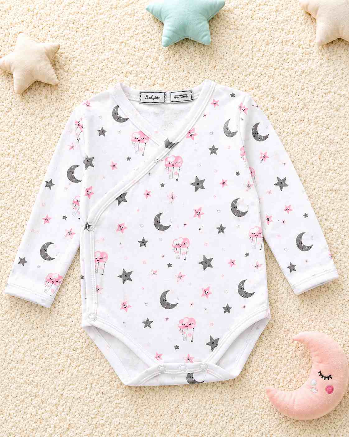 Infant long-sleeve cotton T-shirt with print | Tobay