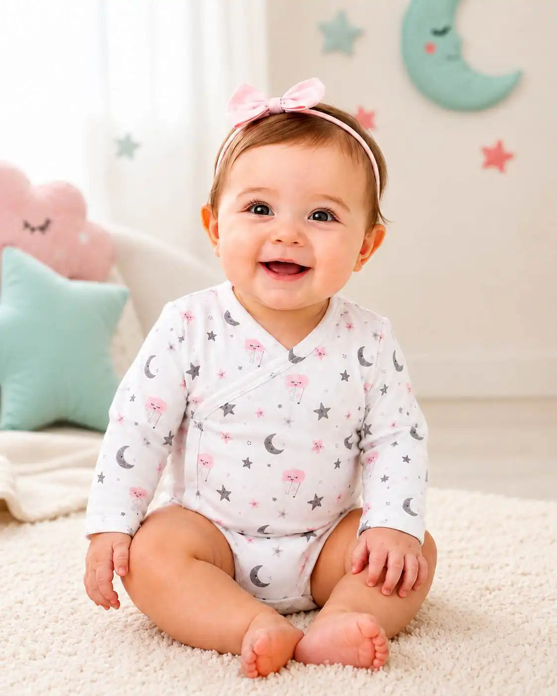 Infant long-sleeve cotton T-shirt with print | Tobay
