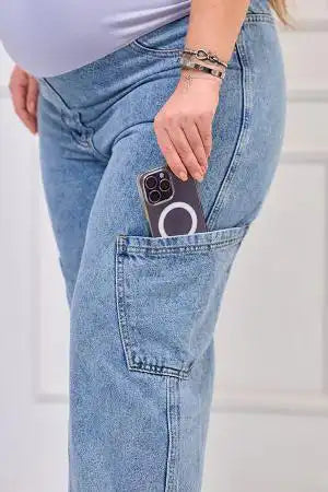 Baggy Light Wash Maternity Jeans - Comfortable & Casual | Tobay