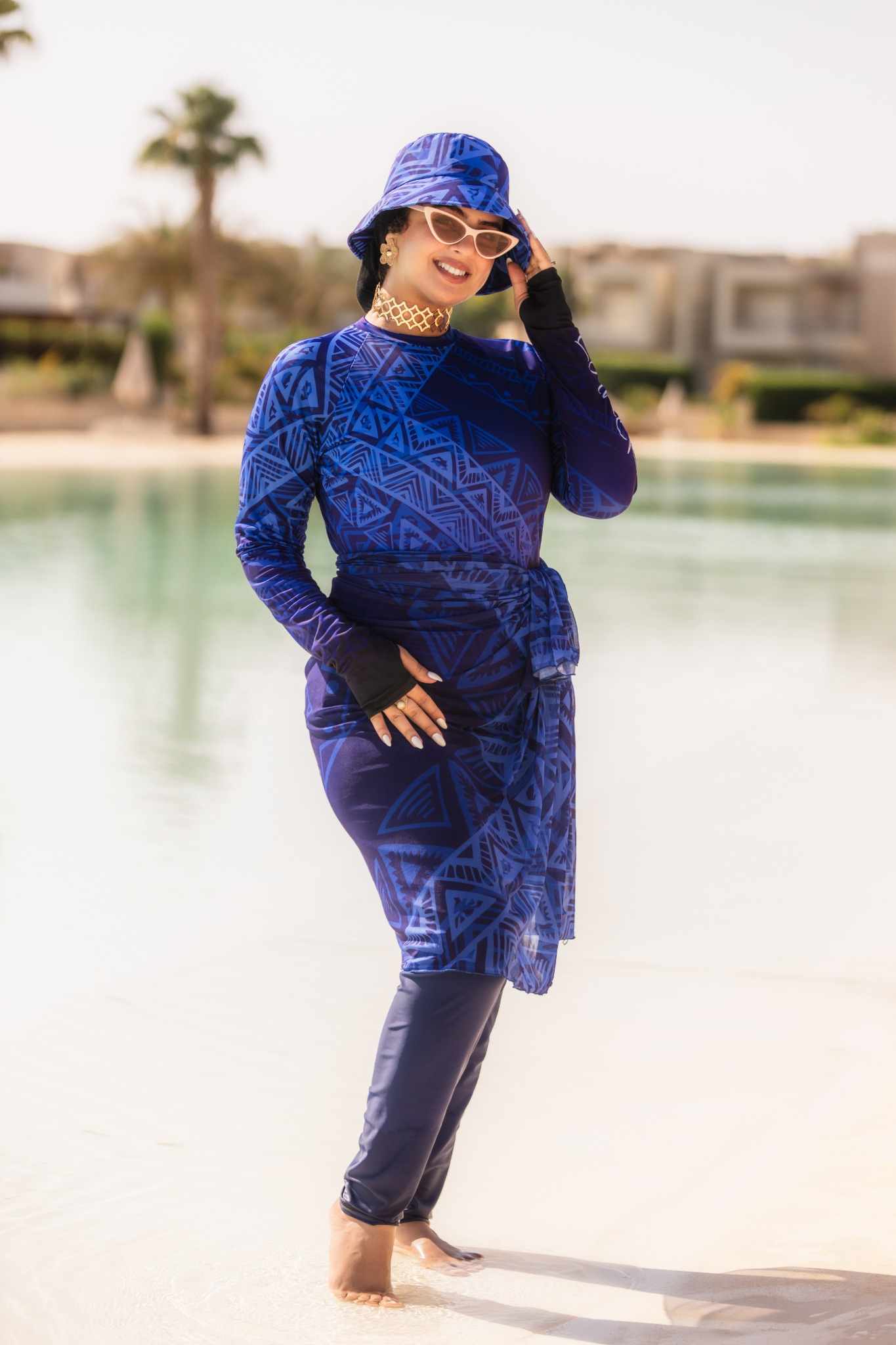 Blue Tribal Burkini -Chic and Modern | Tobay