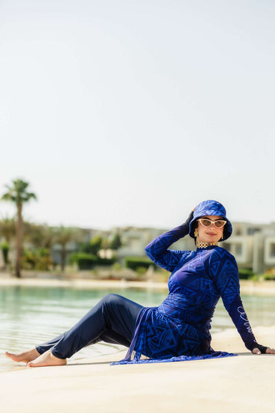 Blue Tribal Burkini -Chic and Modern | Tobay