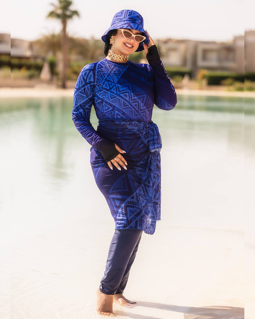 Blue Tribal Burkini -Chic and Modern | Tobay