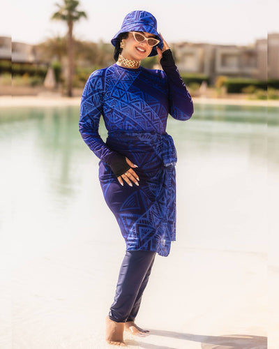 Blue Tribal Burkini -Chic and Modern | Tobay