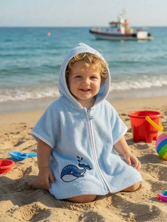 بورنص بحر أطفال قطن بغطاء رأس | TOBAY