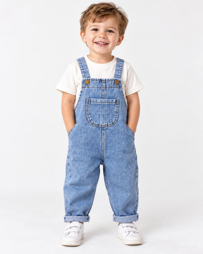 Kids Front-Pocket Denim Overalls – Unisex | TOBAY